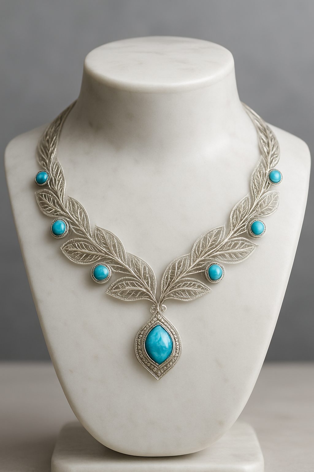 Handcrafted silver necklace